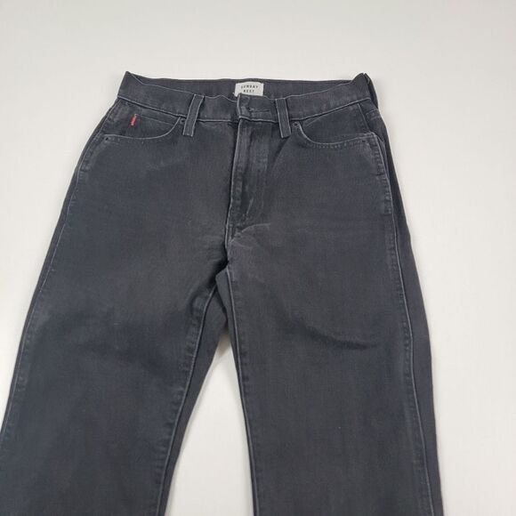 Sunday Best Aritzia High Rise Wide Leg Black Denim Jeans Womens Size 0 - Picture 9 of 16